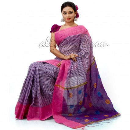 Tangail Traditional cotton yarn dyed Sharee with Beautiful design
